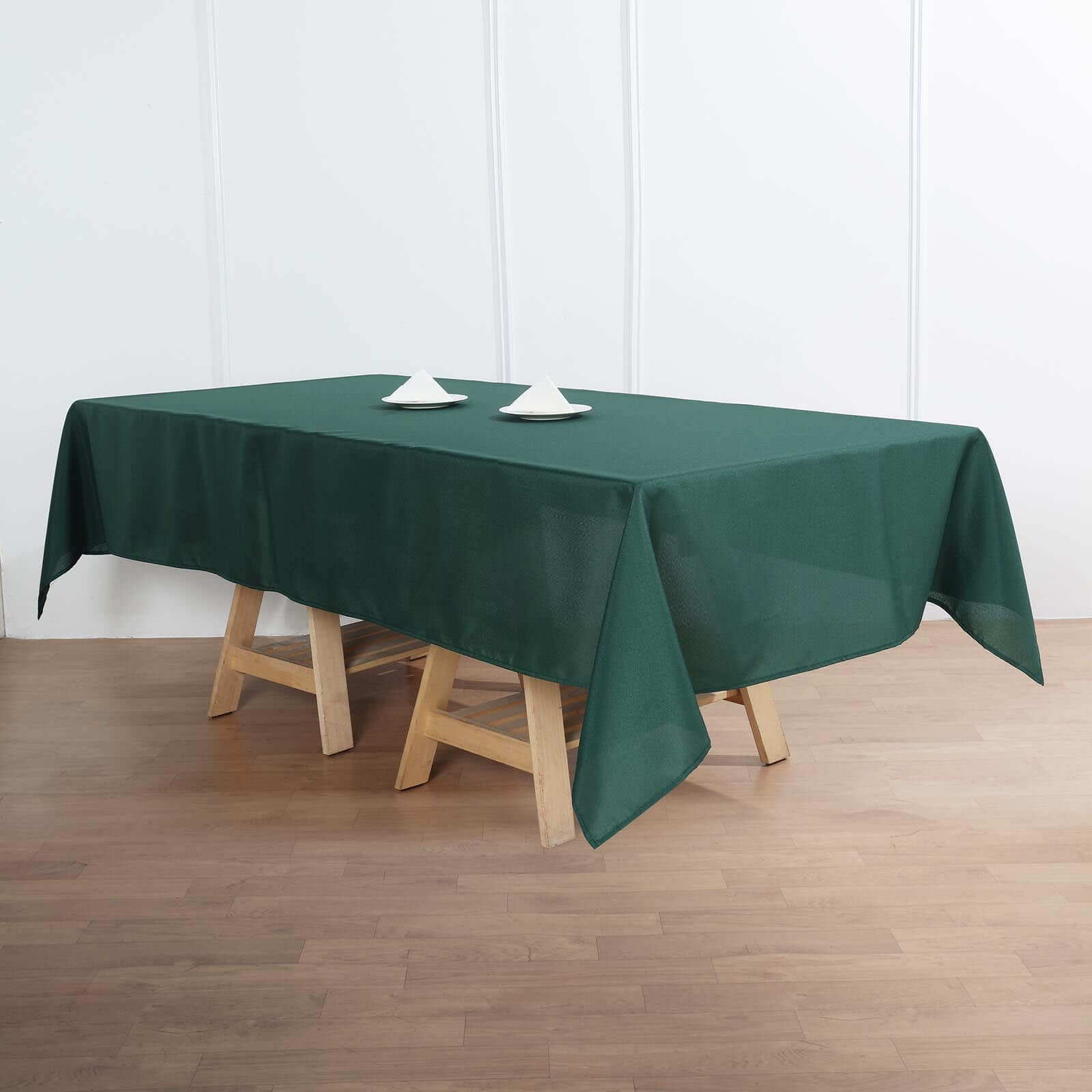 Polyester 60"x102" Rectangle Tablecloth Hunter Emerald Green - Durable and Stylish Table Cover