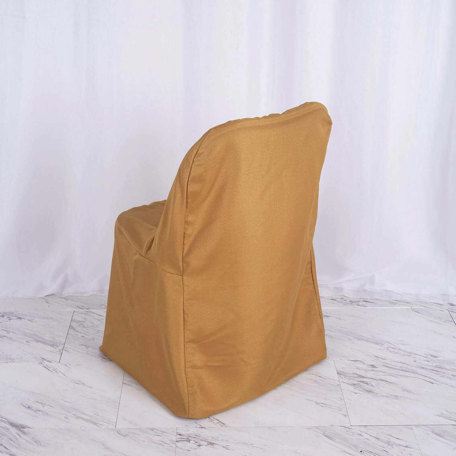 Polyester Slip On Folding Chair Covers Gold - Stain-Resistant Reusable Durable Fabric