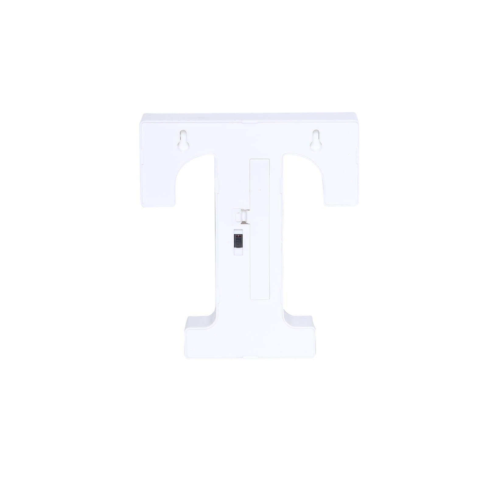 3D Marquee Letter "T" Warm White 5 LED Lights Gold - Chic Light-Up Decor for Events 6"