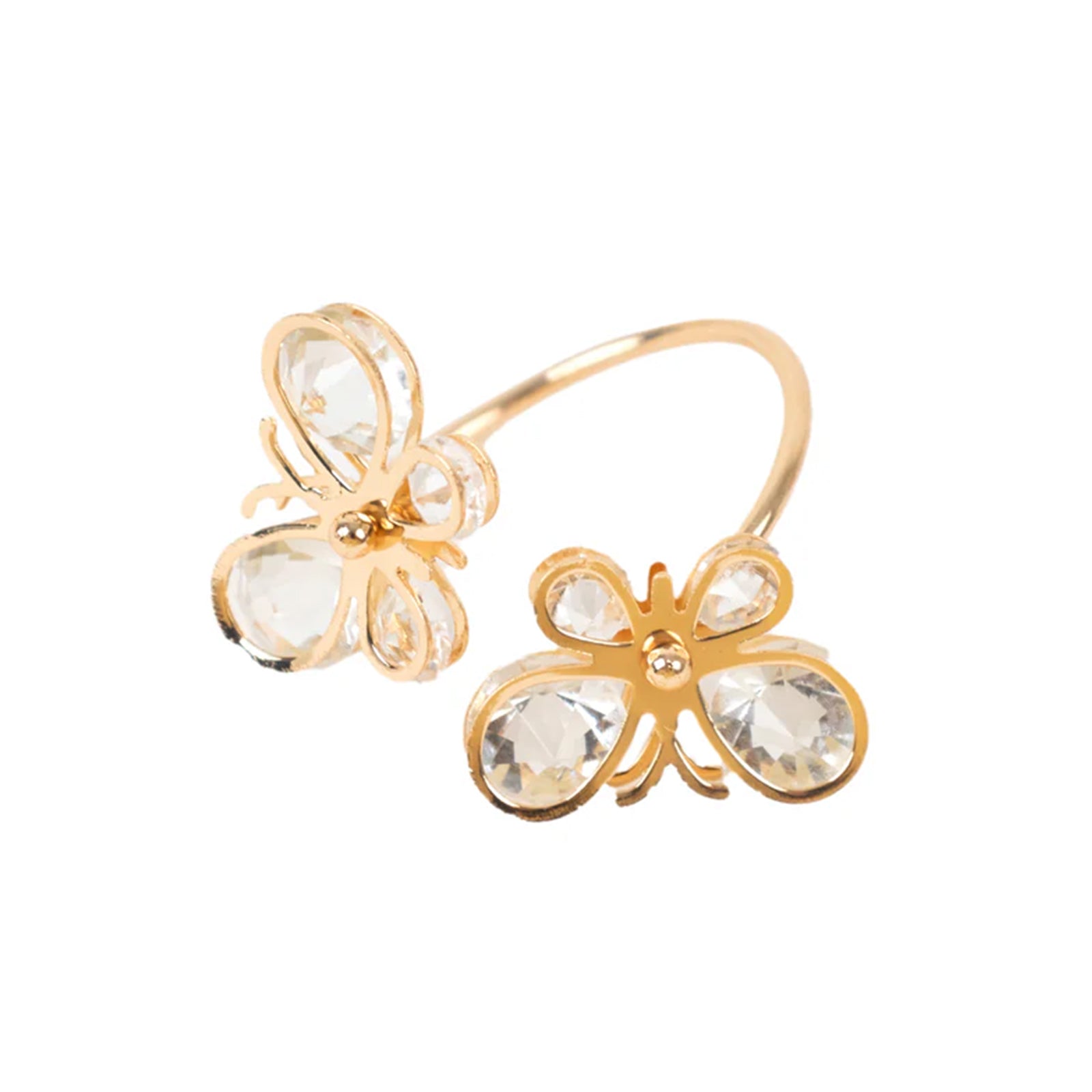 10-Pack Gold Butterfly Napkin Holders with Crystal Accents – Decorative Napkin Rings for Weddings & Events