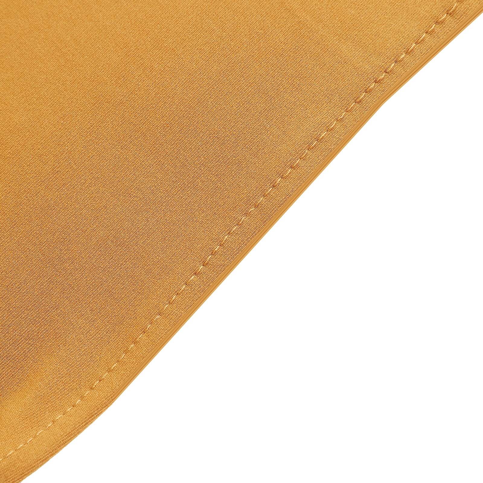 5 Pack Stretch Spandex Chair Sashes Gold - Classy Reusable Chair Bands with Silver Diamond Ring Slide Buckle 5"x14"