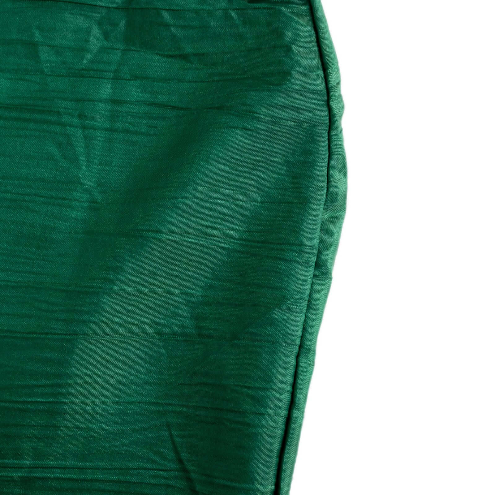 Crinkle Crushed Taffeta Chair Cover for Banquet Chairs Hunter Emerald Green - Reusable Slipcover