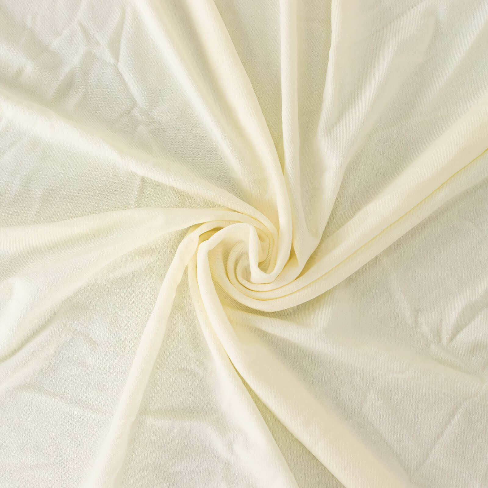 Spandex Round 6ft Table Skirt Ivory with Wavy Skirt-Like Effect Stylish Table Cover
