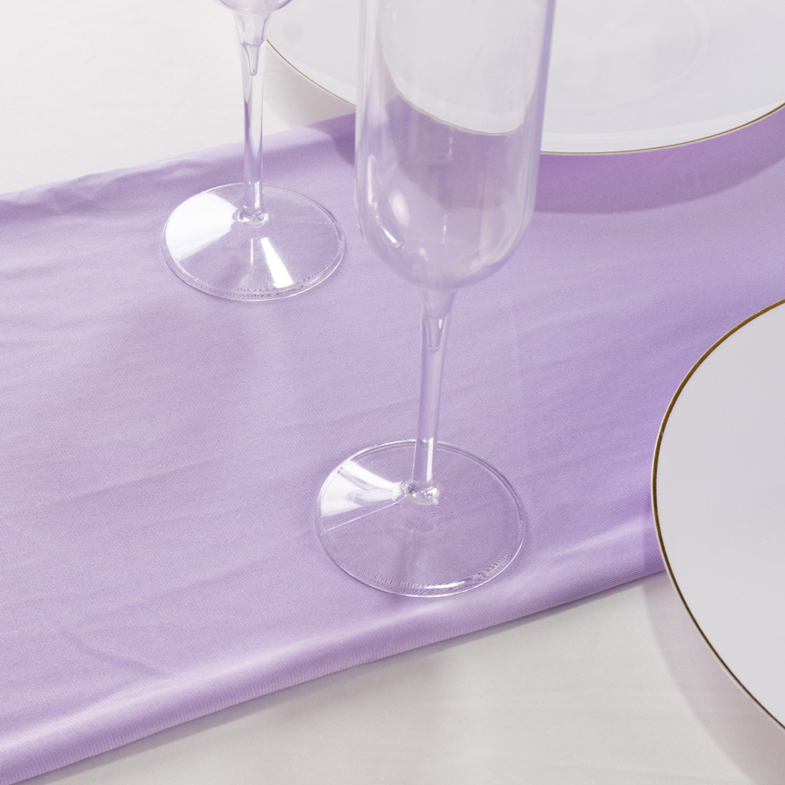 Scuba Polyester 12"x108" Table Runner Lavender Lilac - Wrinkle-Free Table Linen