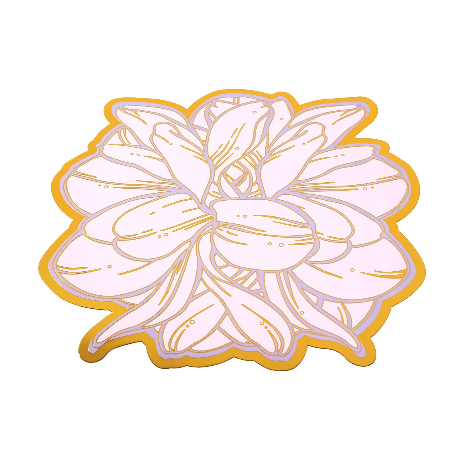 10-Pack Disposable Table Placemats in Lavender with Peony Flower Print & Gold Foil Edges - Lilac 300GSM Floral Cardboard Placemats for Dinner Parties & Gatherings 14"