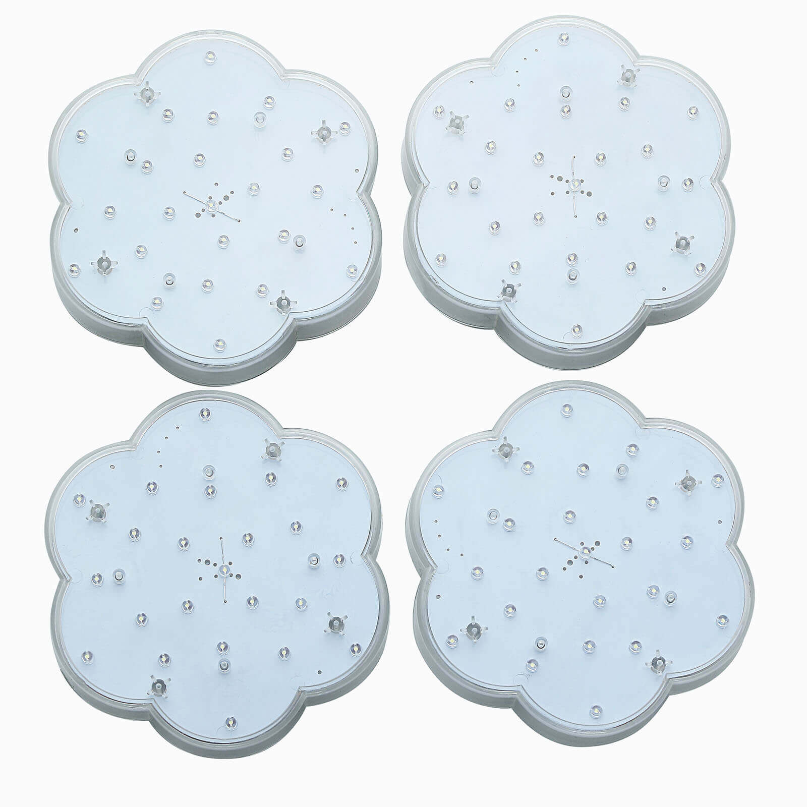 4-Pack LED Disc Lights Flower Shaped Design White - 23 LEDs with Remote DIY Lighting 6"