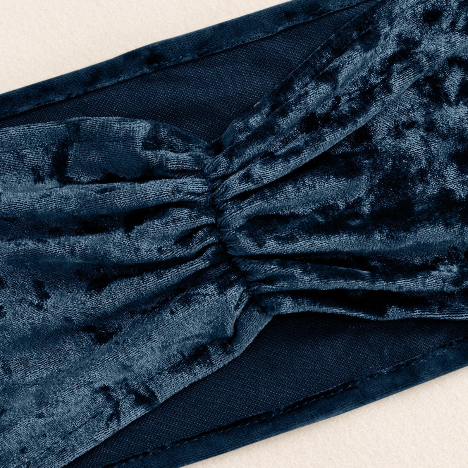 5 Pack Premium Crushed Velvet Chair Sashes Navy Blue Ruffle Style - Textured Chair Bands for Stunning Event Decor