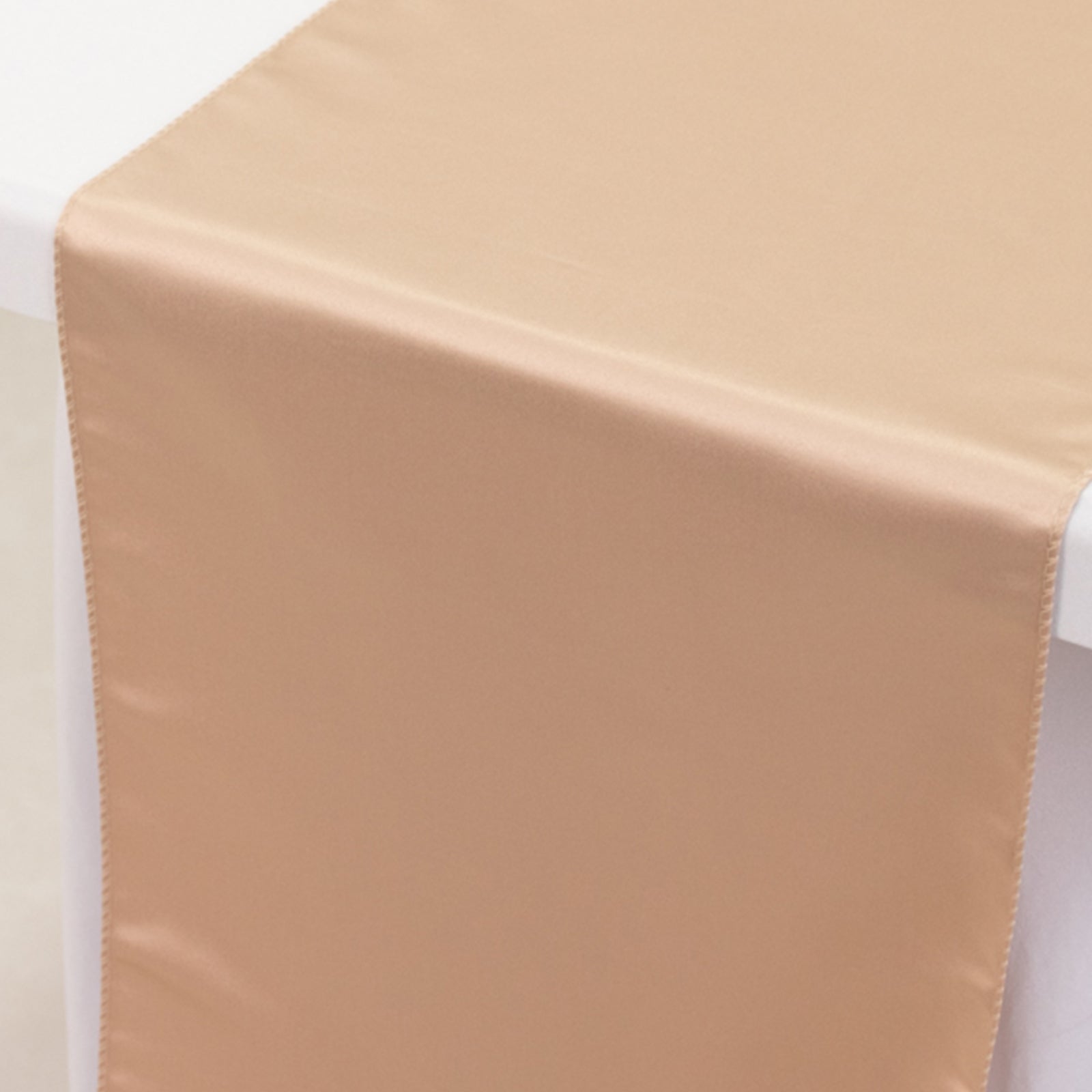 Lamour Satin 12"x108" Table Runner Nude - Smooth & Lustrous Finish