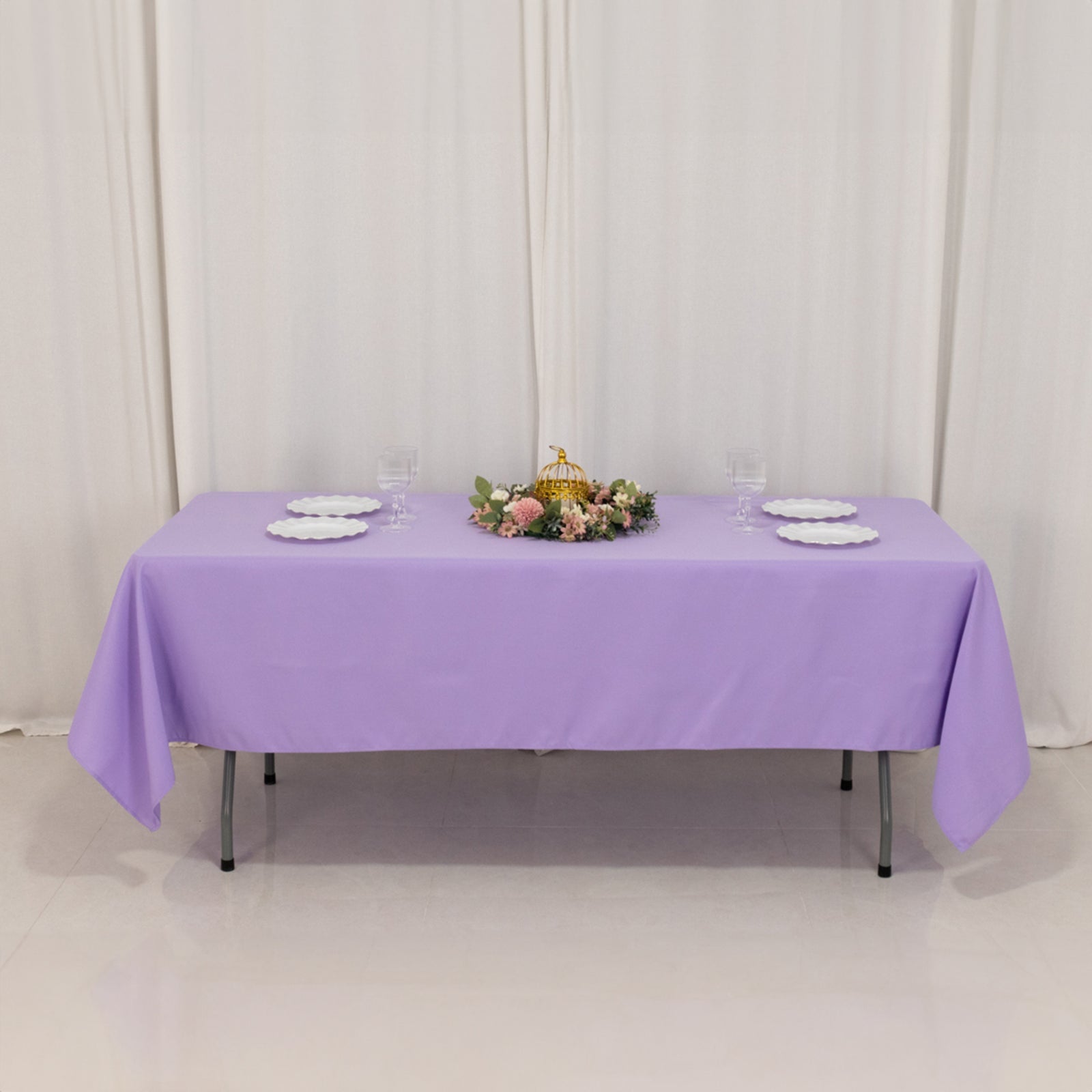 Premium Polyester 60"x102" Rectangle Tablecloth Lavender Lilac - Durable 220GSM Wrinkle-Resistant Table Cover