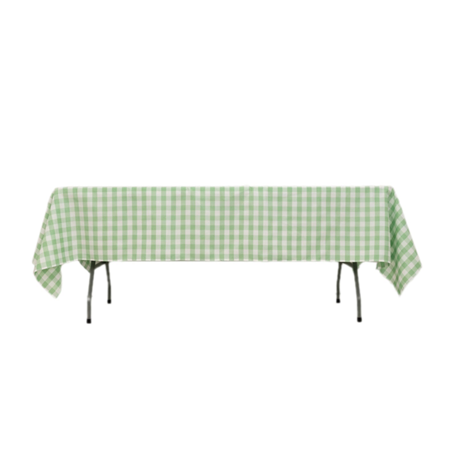Polyester 60"x102" Rectangle Tablecloth White/Sage Green - Checkered Buffalo Plaid Table Cover