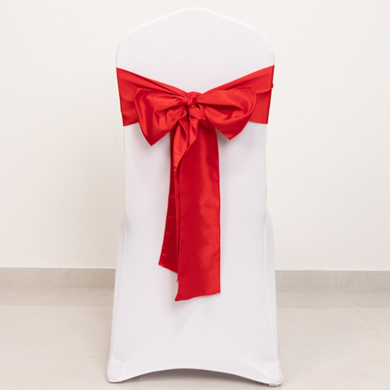 5 Pack Lamour Satin 6"x106" Chair Sashes Red - Stylish Reusable Decorative Bows