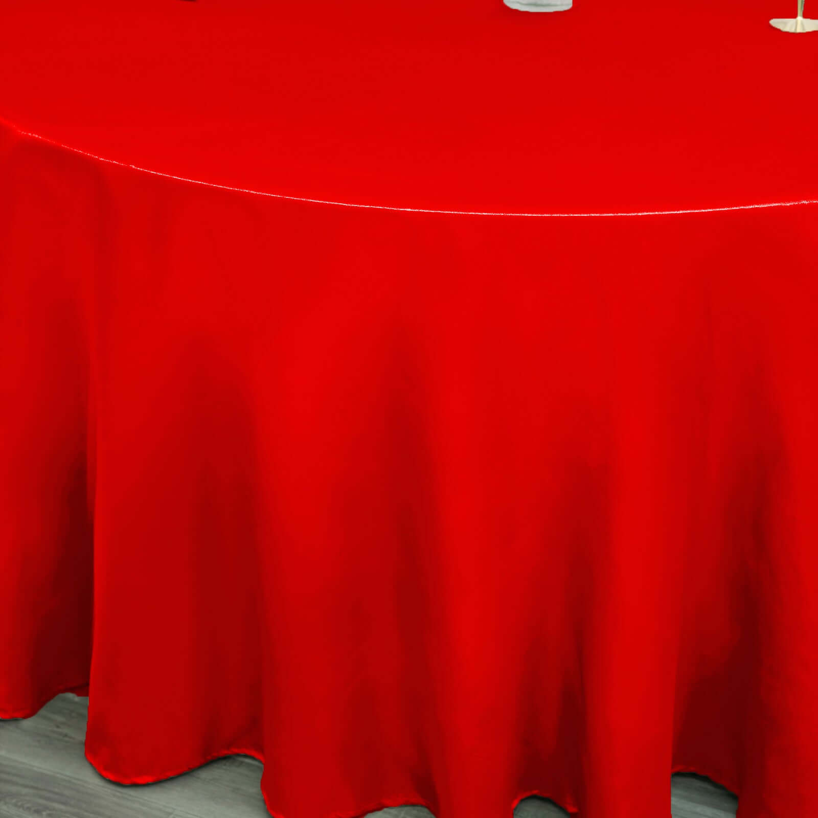 Satin 120" Round Tablecloth Red - Stylish Seamless Table Cover