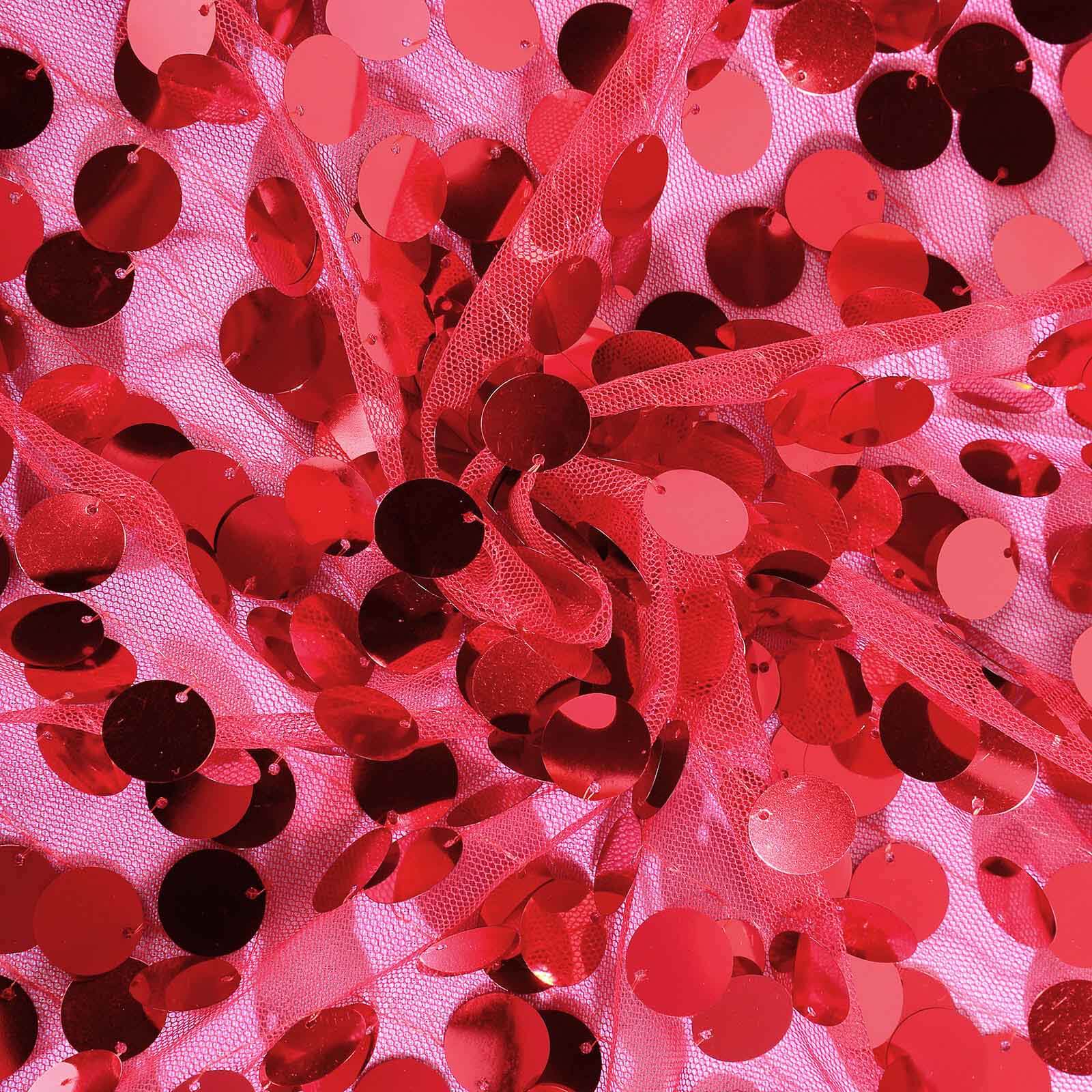 Big Payette Sequin 13"x108" Table Runner Red - Dazzling Design