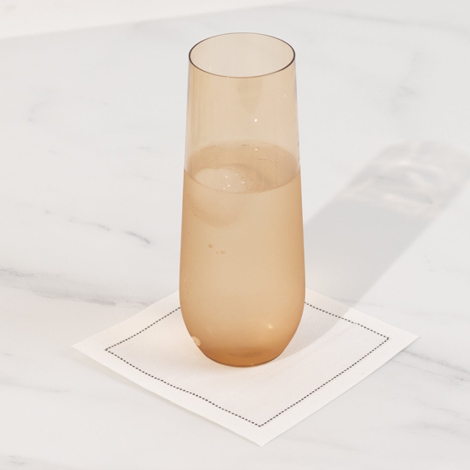 12 Pack Plastic Champagne Glasses in Amber Gold, Reusable Lightweight Champagne Flutes 9oz