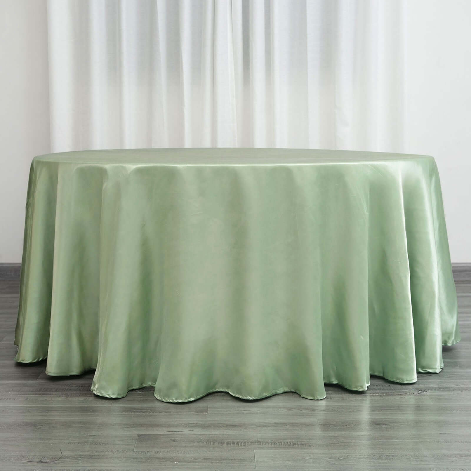 Satin 120" Round Tablecloth Sage Green - Stylish Seamless Table Cover