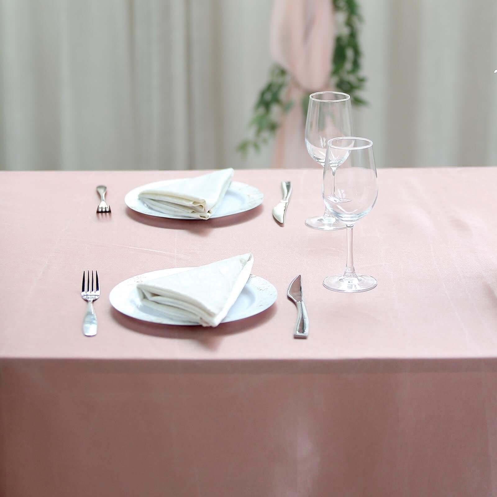 Satin Rectangular 60"x102" Tablecloth Dusty Rose - Smooth and Lustrous Table Cover
