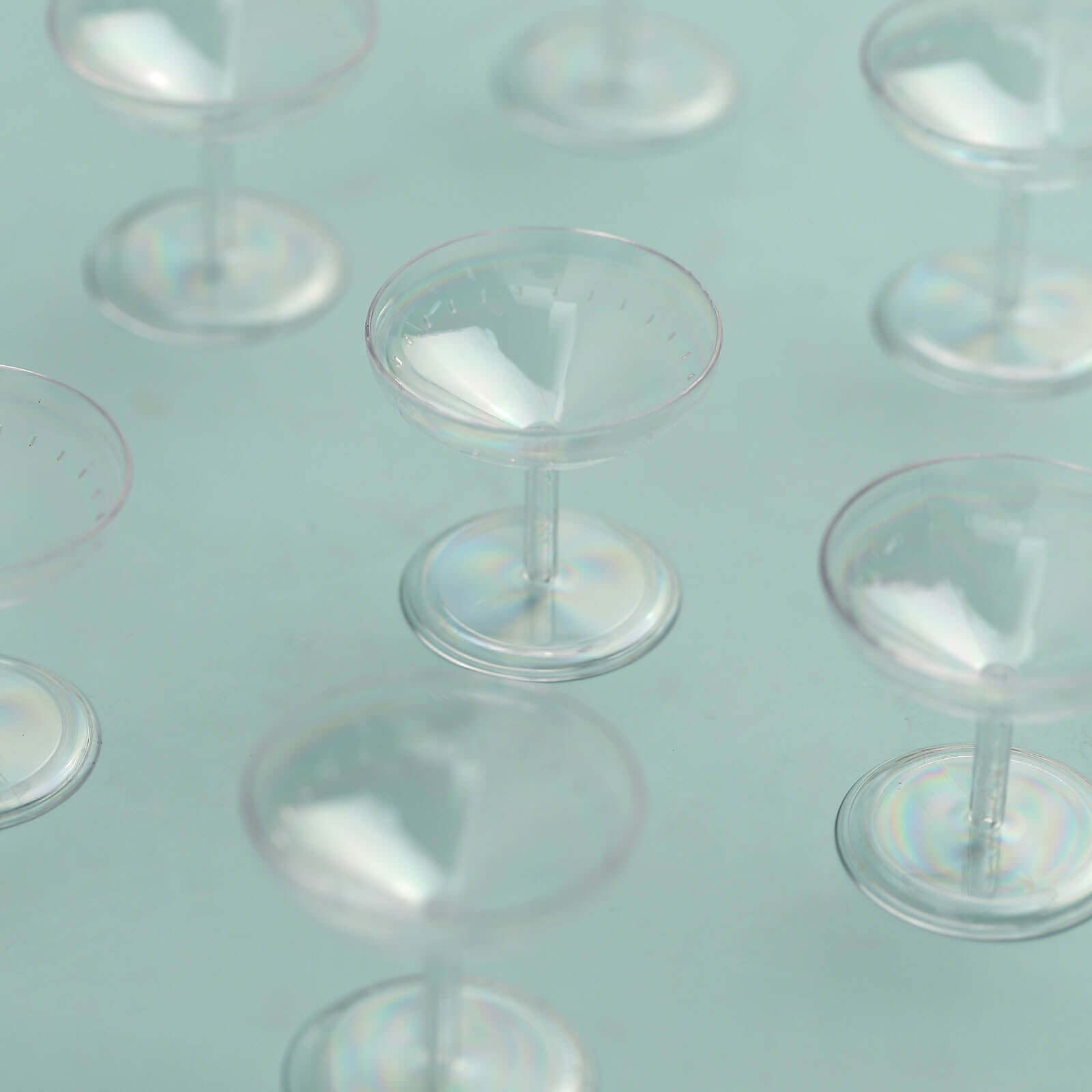 12-Pack Plastic Dessert Cup Candy Dishes Clear - Decorative Mini Pedestal Stands for Treats 2"