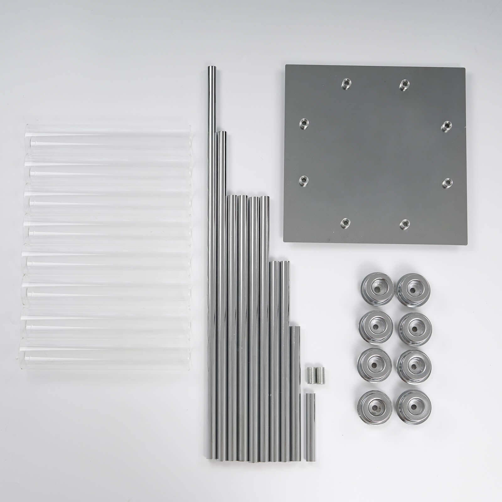 8 Arm Cluster Taper Candle Holder Silver - Stunning Large Candle Arragement With Clear Glass Shades for Grand Banquets & Celebrations 42"