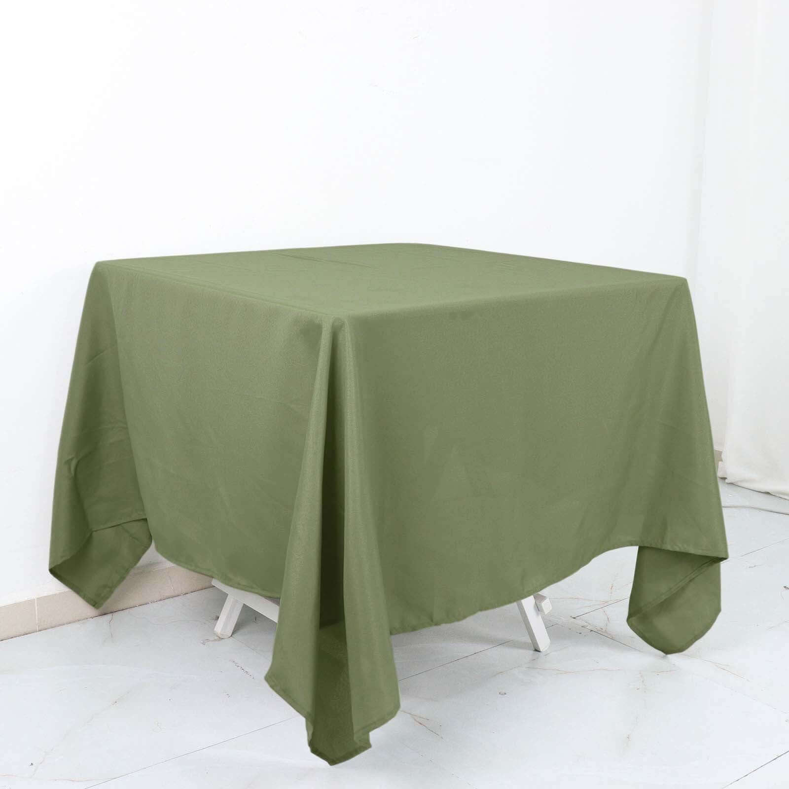 Polyester Square 70"x70" Tablecloth Dusty Sage Green - Wrinkle-Resistant & Durable Table Cover