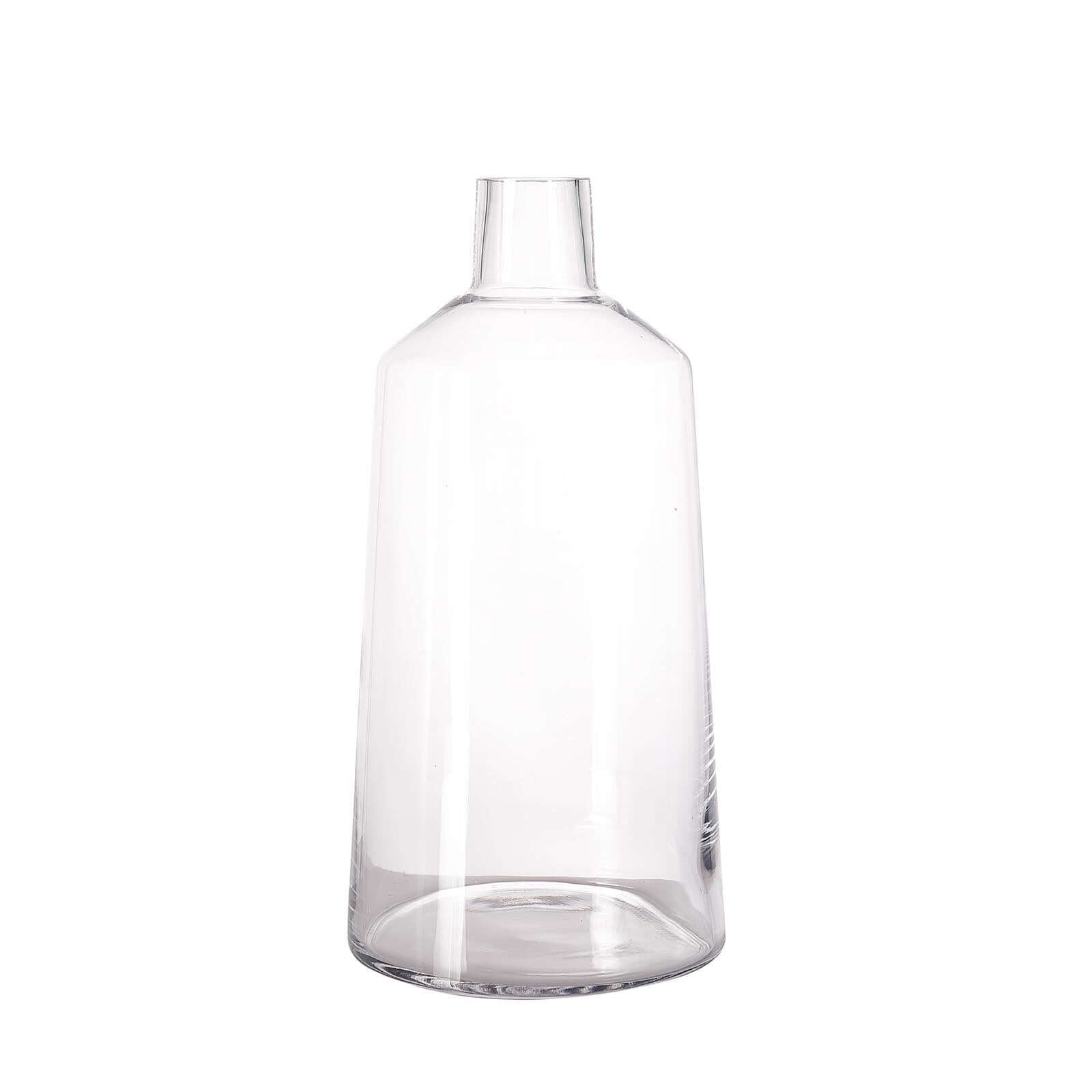 2-Pack Glass Bud Vases Tapered Neck Design Clear - Stylish Floral Table Centerpieces 12"