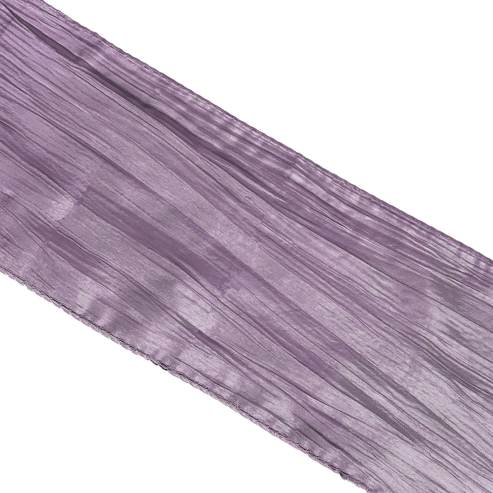 5 Pack Taffeta 6"x106" Chair Sashes Violet Amethyst Accordion Crinkle Texture - Stylish Decor for Weddings & Gatherings