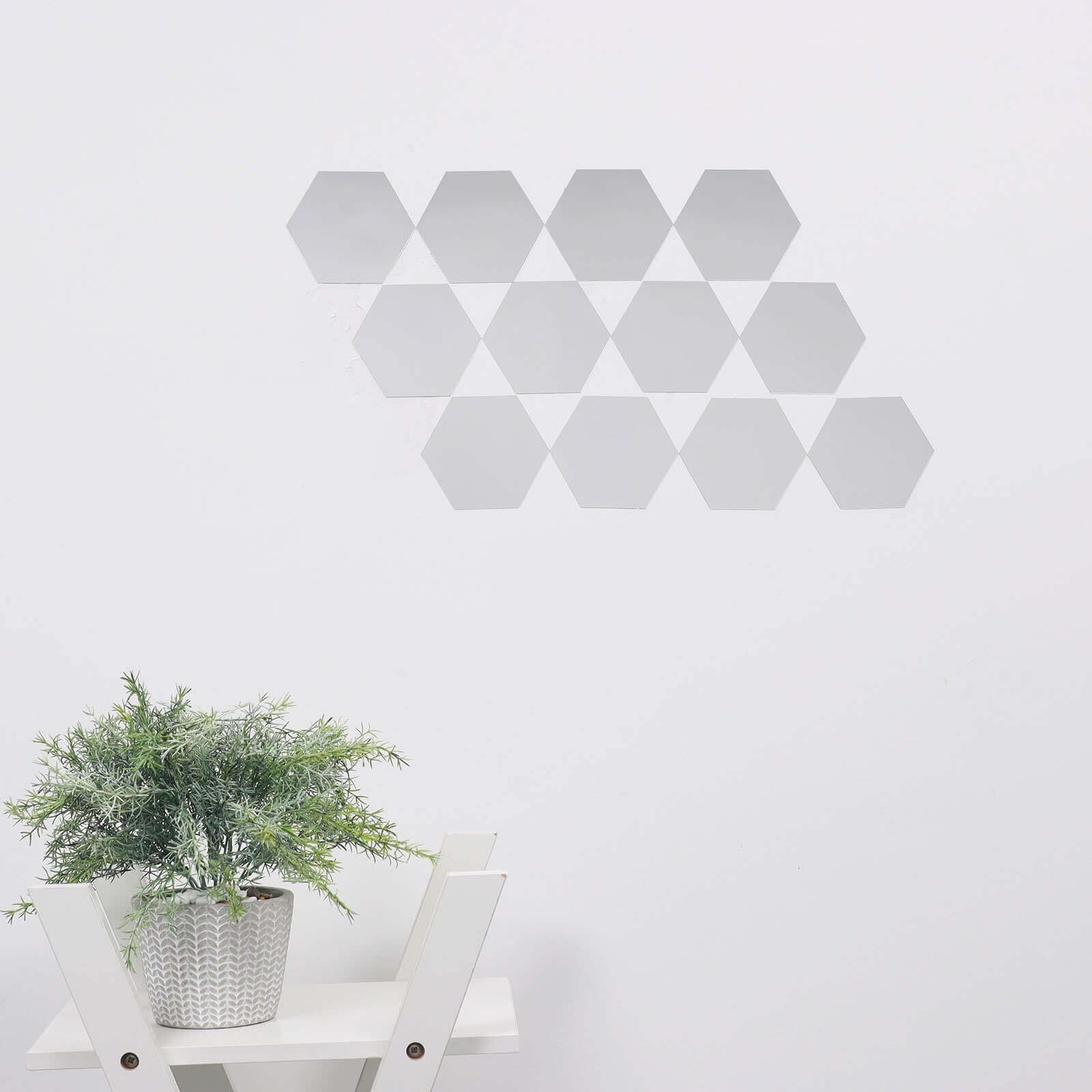 12 Pack Hexagon Acrylic Mirror Wall Stickers, 7" Removable Wall Decals For Home Decor