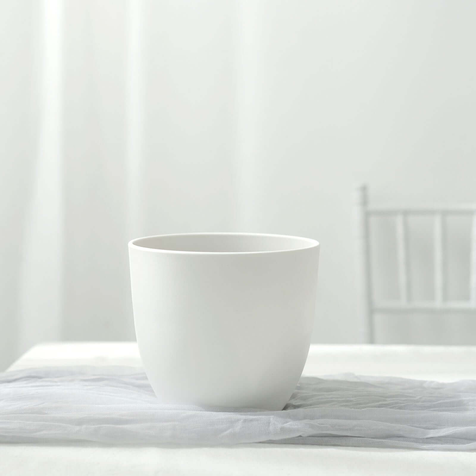 2-Pack Planter Pots Indoor Macrame Holder Design White - Plastic Plant Pots 5.5"