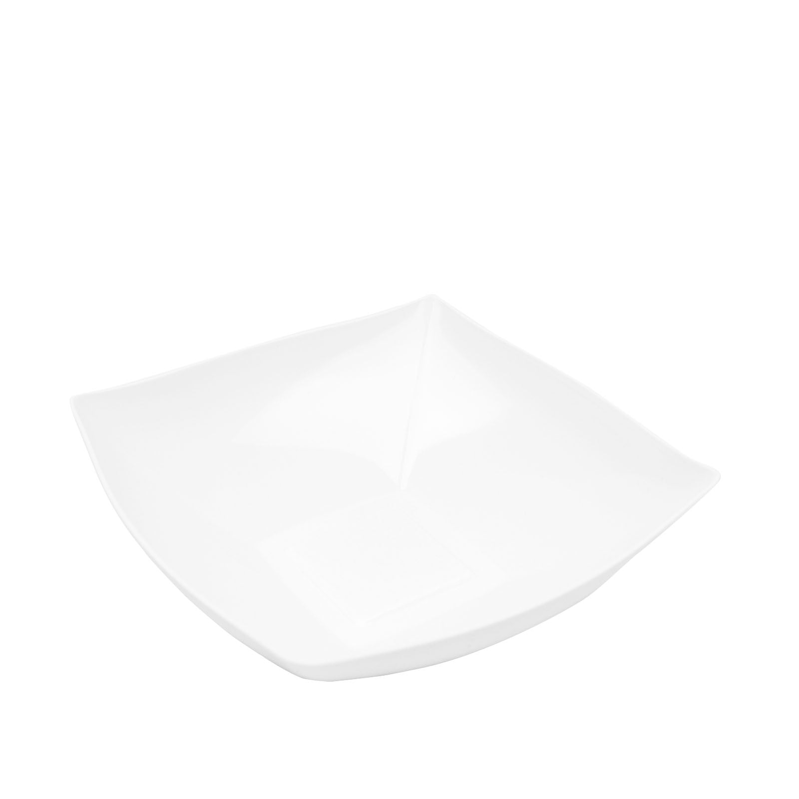 4-Pack Plastic Serving Bowls White Square - Lightweight Medium Disposable Dishes for Events 32oz