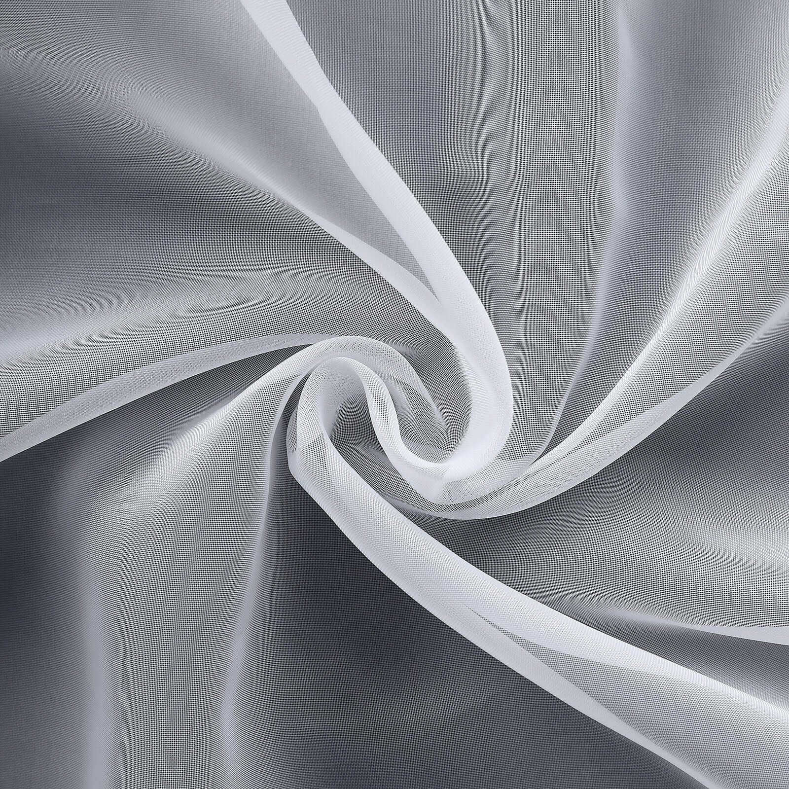 Chiffon 6ft Table Runner White - Chic Flowy & Lightweight Table Decor