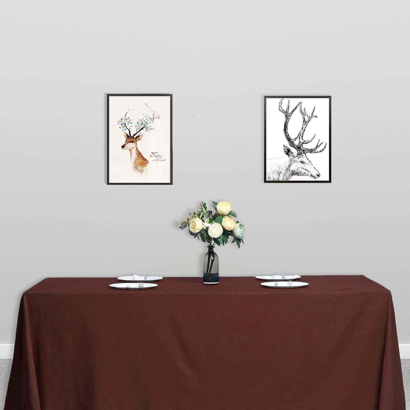 Polyester 90"x132" Rectangle Tablecloth Chocolate - Seamless Wrinkle-Resistant Table Cover