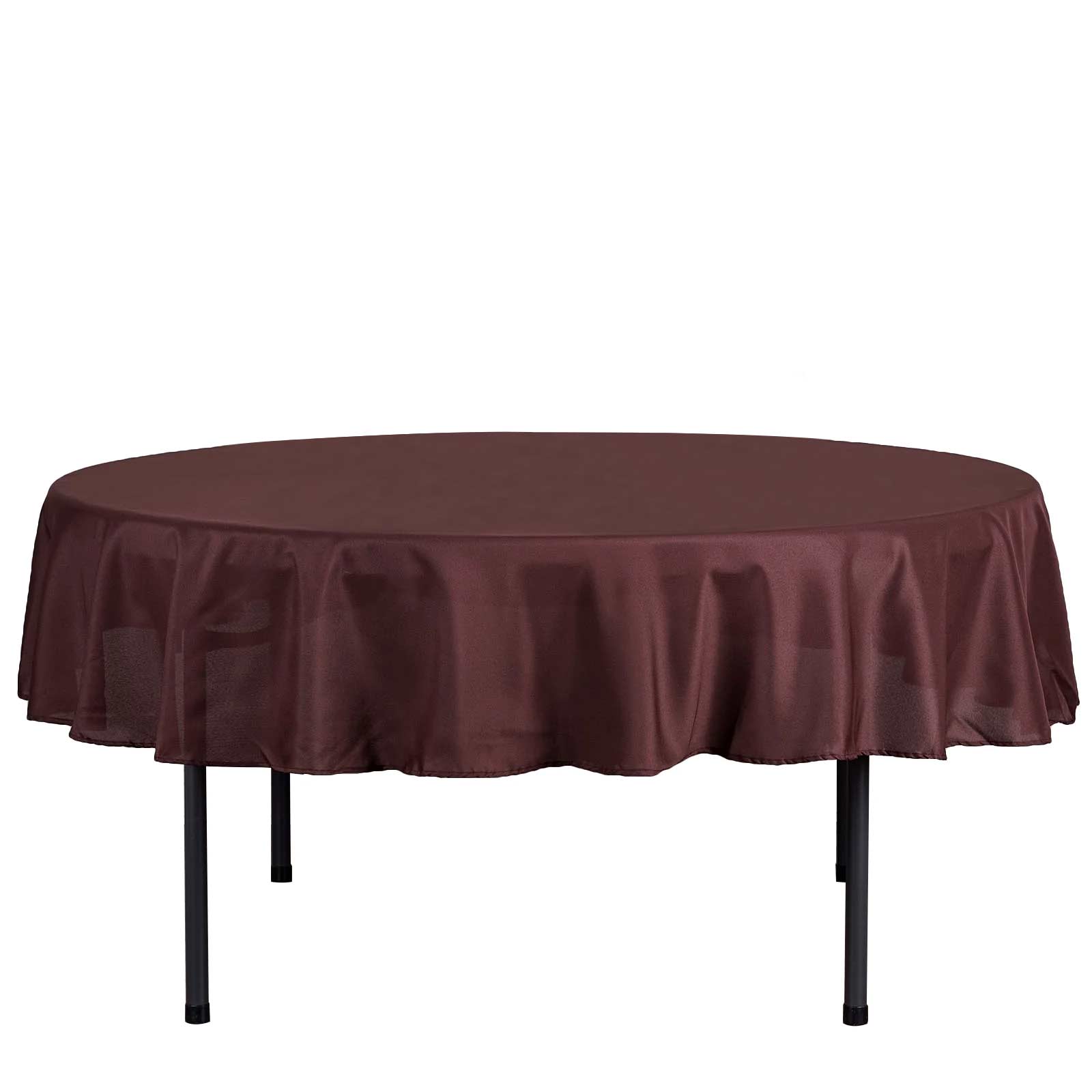 Polyester 70" Round Tablecloth Chocolate - Durable & Wrinkle-Resistant Table Cover