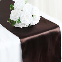 Satin 12"x108" Table Runner Chocolate - Stylish Table Linen