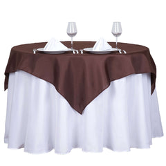 Polyester 54"x54" Table Overlay Square Tablecloth Chocolate - Wrinkle-Resistant & Durable Table Cover