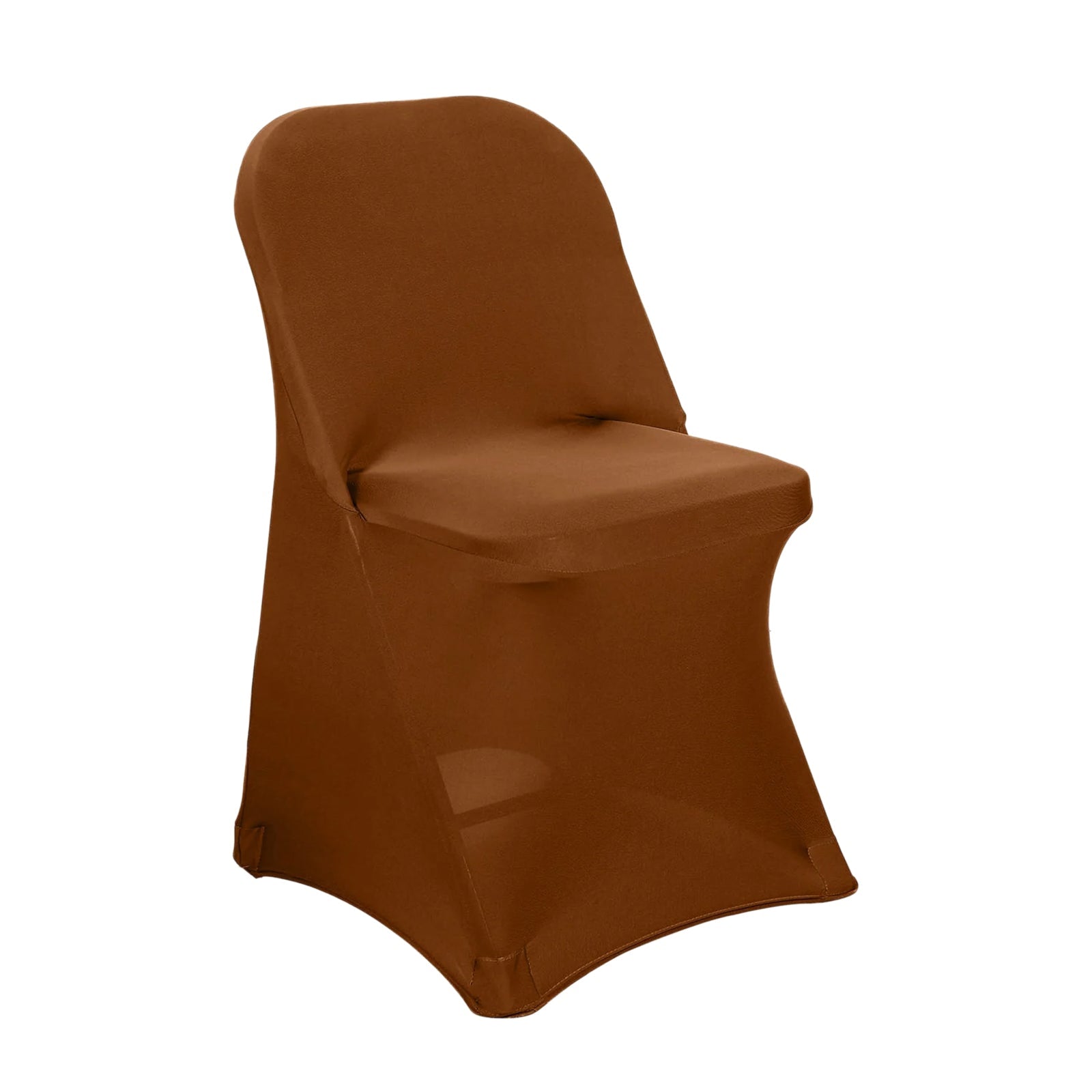 10 Pack Stretch Spandex Chair Covers Cinnamon Brown for Folding Chairs - Durable 160GSM Fitted Slipcovers