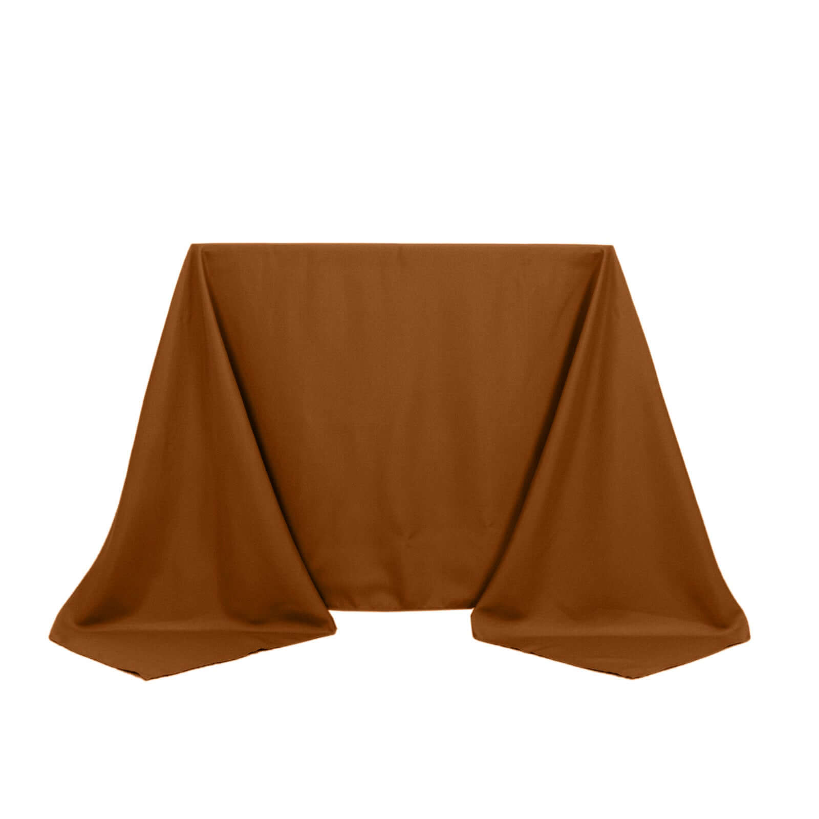Polyester Square 90"x90" Tablecloth Cinnamon Brown - Wrinkle-Resistant & Durable Table Cover