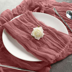 5 Pack Gauze Cheesecloth 24"x19" Napkins Mauve / Cinnamon Rose Reusable Dinner Napkins