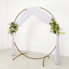 White 4-Way Stretch Spandex Event Curtain Drapes, Wrinkle Free Backdrop Event Panel with Rod Pockets - 5ftx18ft