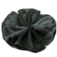 5 Pack Satin 20"x20" Napkins Black - Luxurious Shine & Smooth Dinner Napkins for Upscale Events