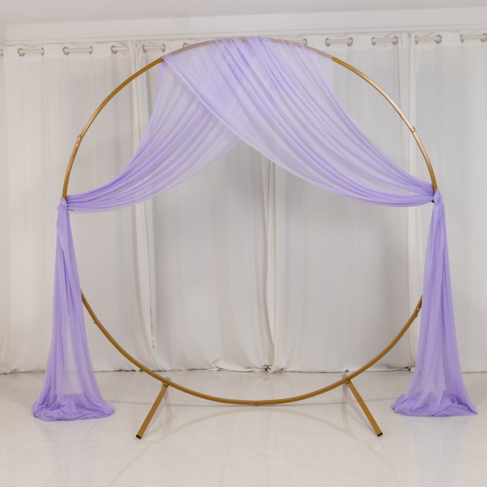 Lavender Lilac Sheer Backdrop Drape – 5ftx32ft Wedding Arch & Ceiling Decor Panel, Wrinkle Free with Soft Shimmer