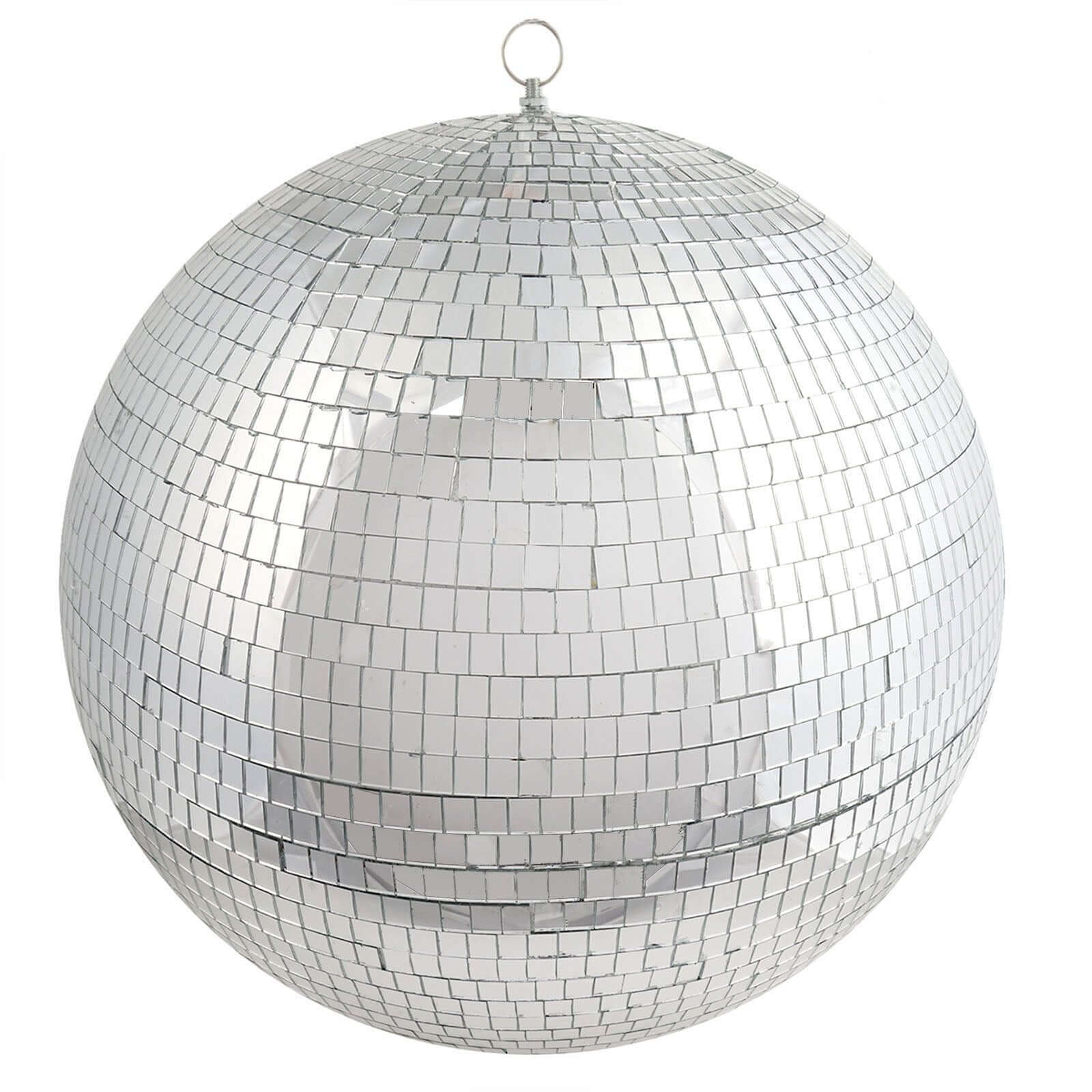 20" Large Silver Foam Disco Mirror Ball With Hanging Swivel Ring, Holiday Party Decor