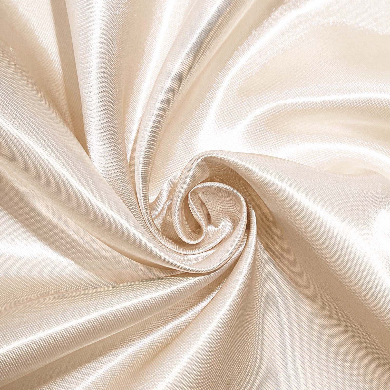 Satin 108" Round Tablecloth Beige - Smooth and Lustrous Table Cover