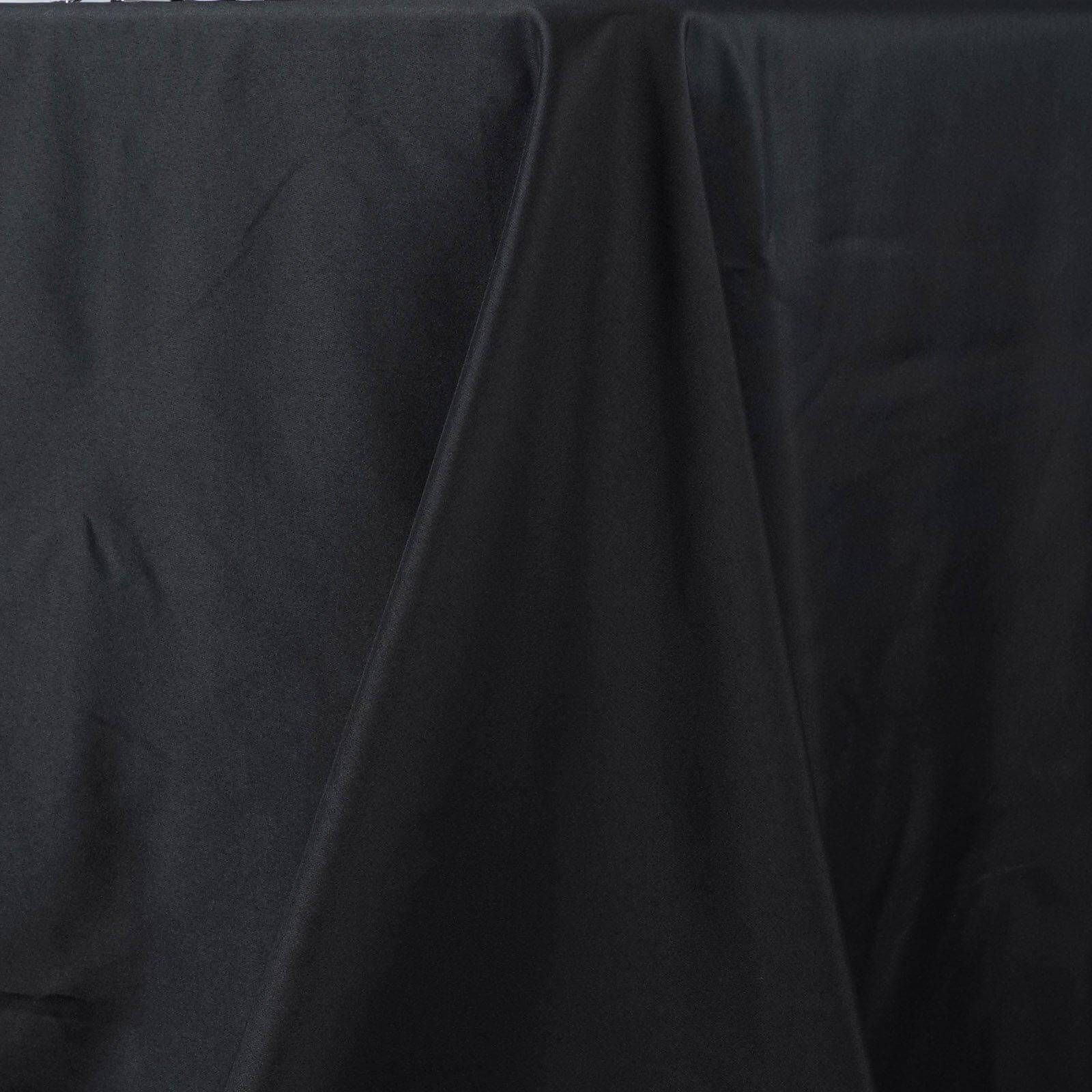 Premium Polyester 90"x156" Rectangle Tablecloth Black - Seamless 220GSM Stain-Resistant Design for Classy Events