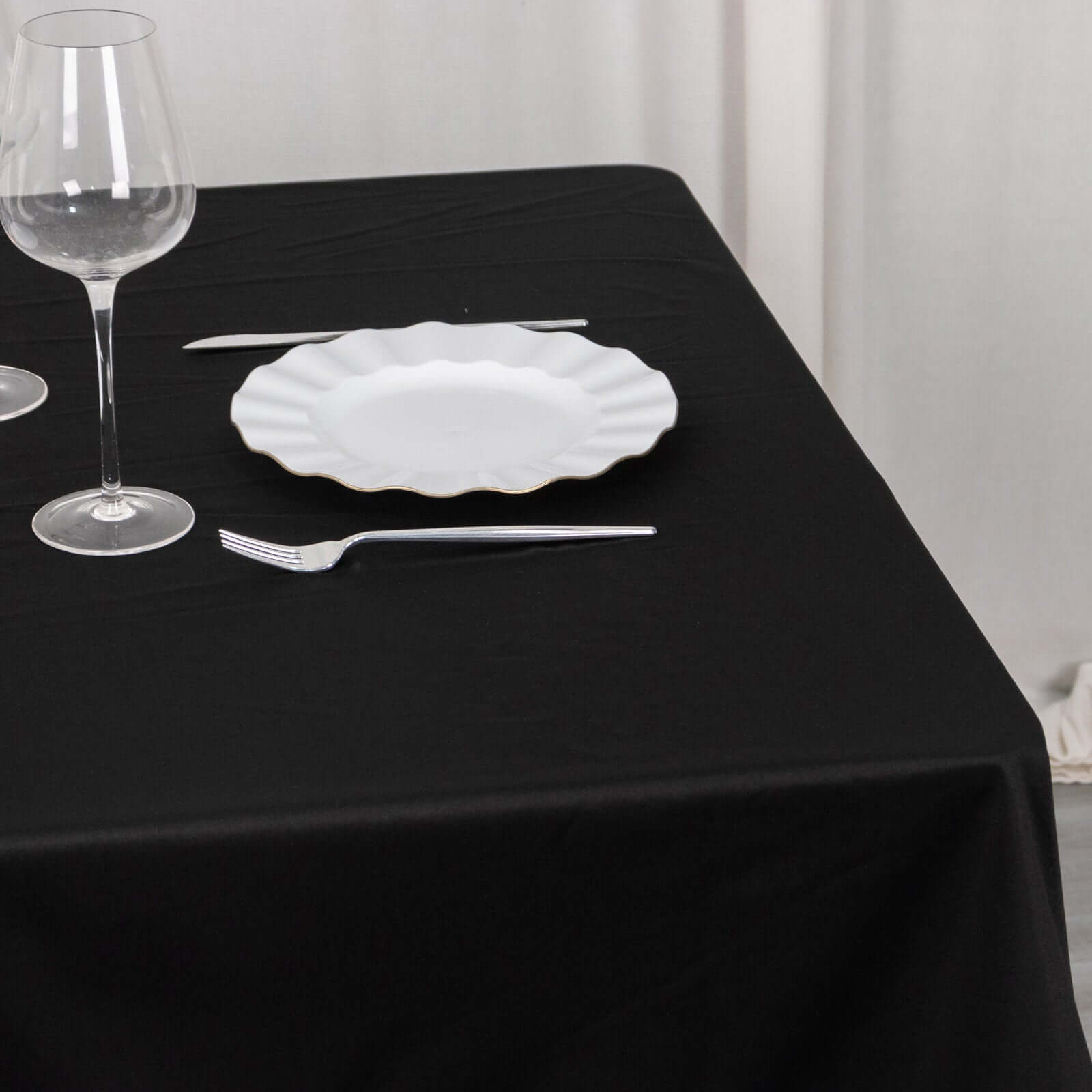 Scuba Square 54"x54" Tablecloth Black - Wrinkle Free & Stain Resistant Table Cover