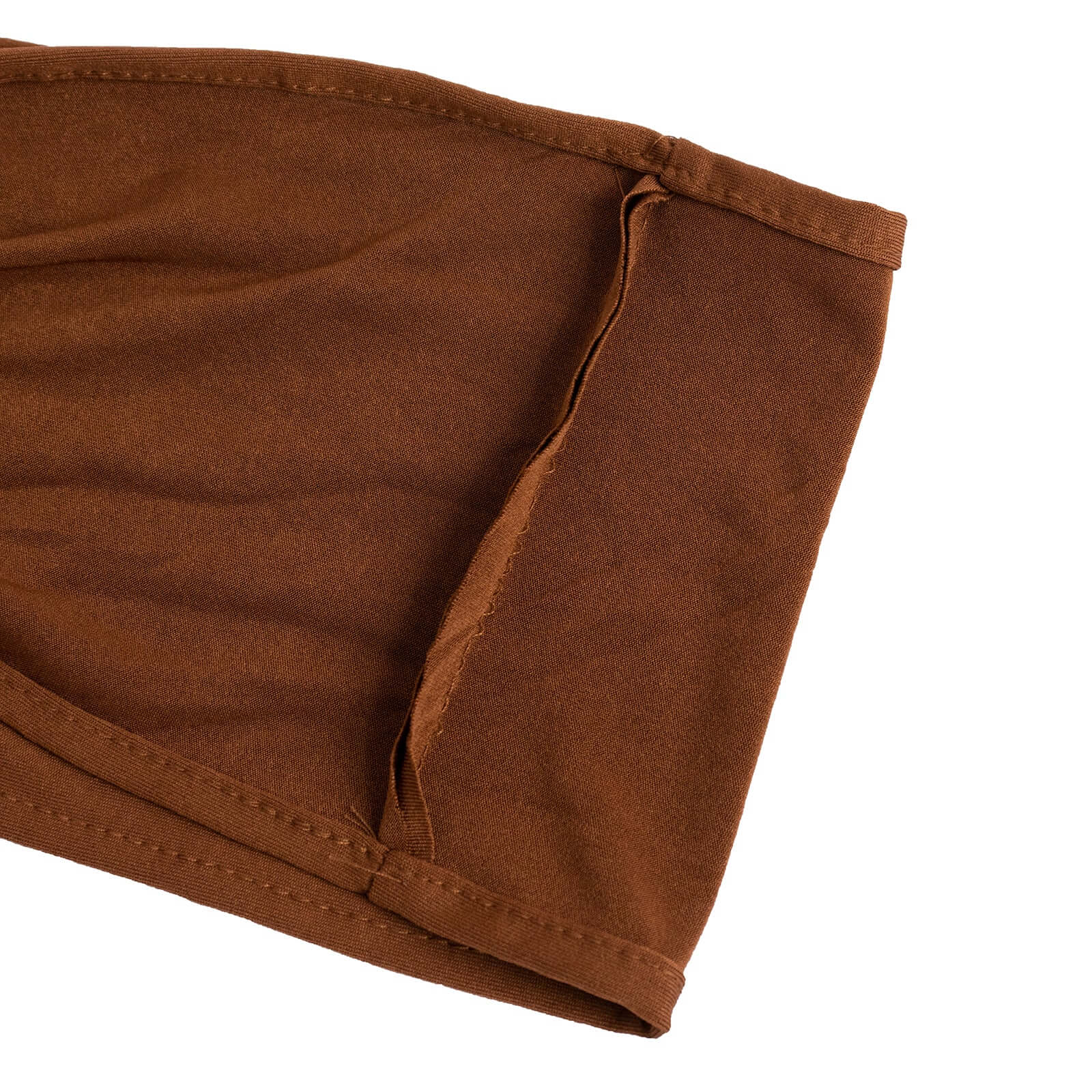 5 Pack Spandex Chair Sashes Cinnamon Brown with Gold Rhinestone Buckles - Reusable Four-Way Stretch Sash Bands 5"x14"