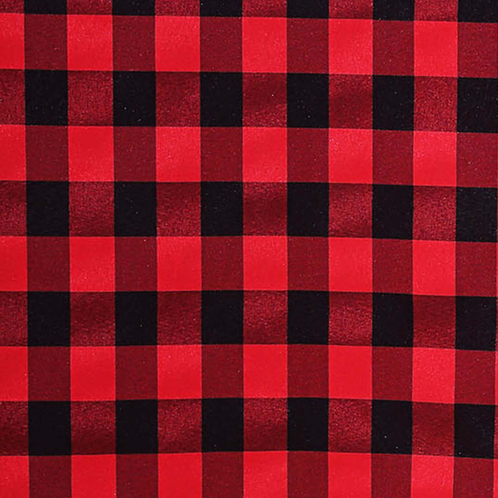 5 Pack Polyester Chair Sashes Black/Red Buffalo Plaid - Durable & Reusable Chair Bows 6"x108"