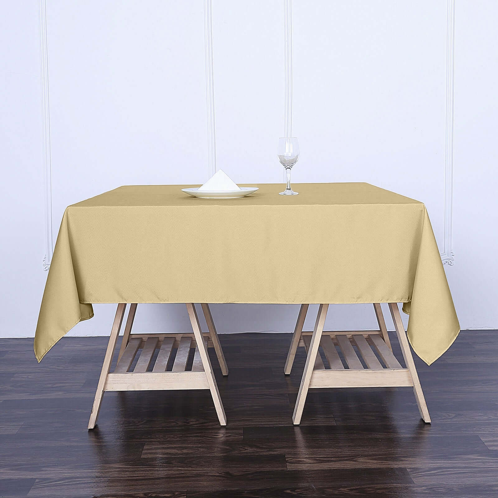 Polyester Square 70"x70" Tablecloth Champagne - Wrinkle-Resistant & Durable Table Cover