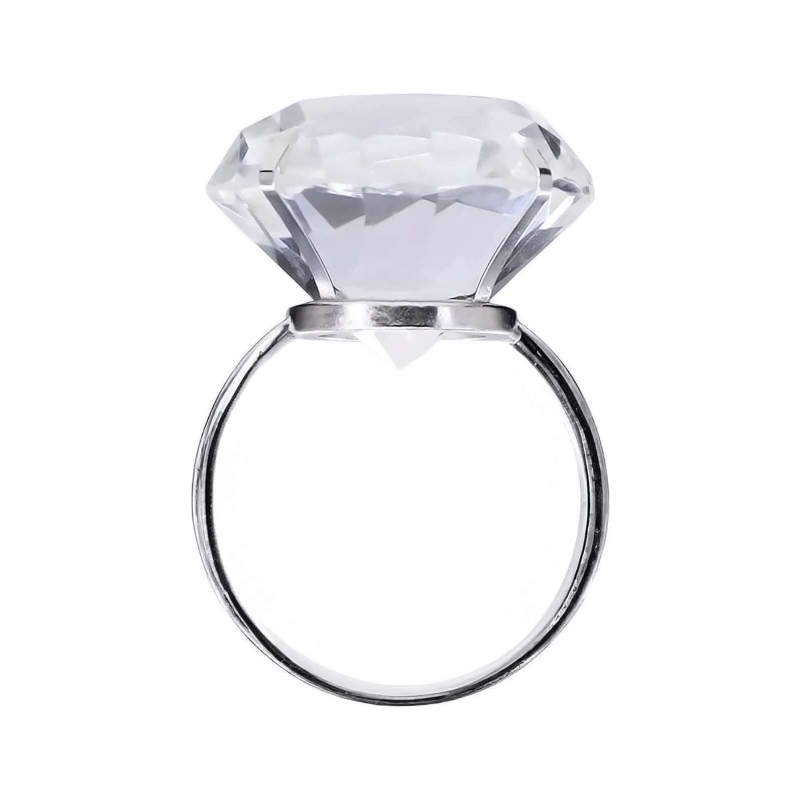 4 Pack Big Crystal Diamond Metal Napkin Holders, Bling Rhinestone Napkin Rings - 2.5"