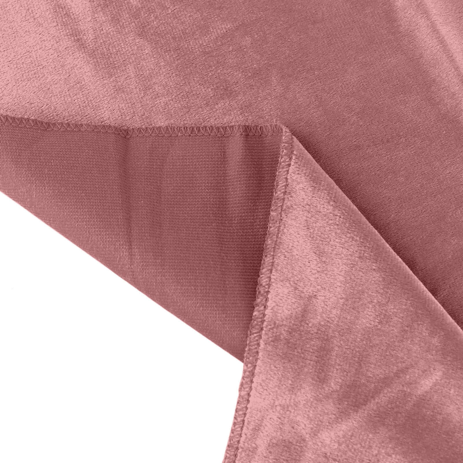 Premium Velvet 90"x156" Rectangle Tablecloth Dusty Rose - Reusable Soft & Seamless Table Cover