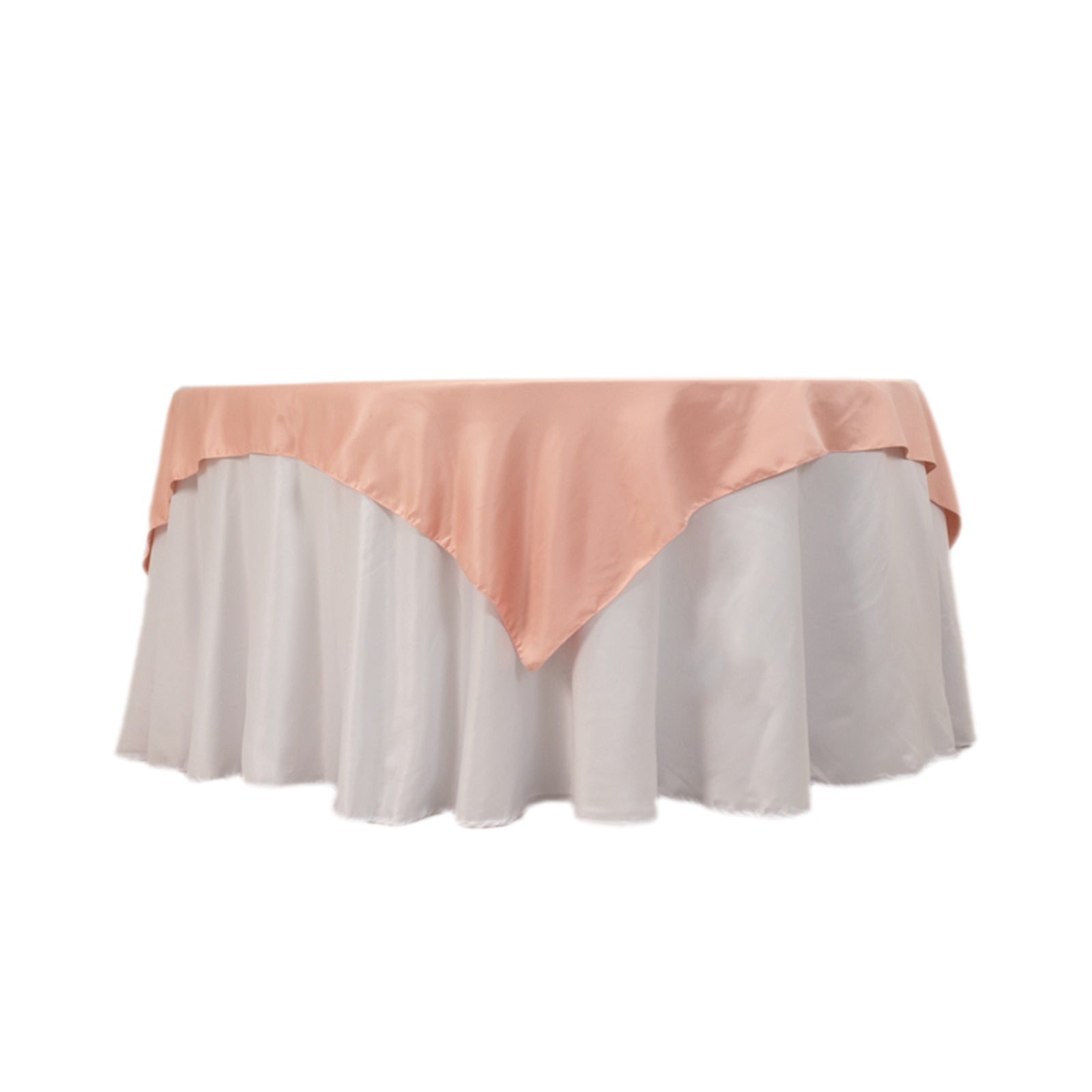 Lamour Satin 72"x72" Table Overlay Square Tablecloth Dusty Rose - Smooth Finish Table Topper