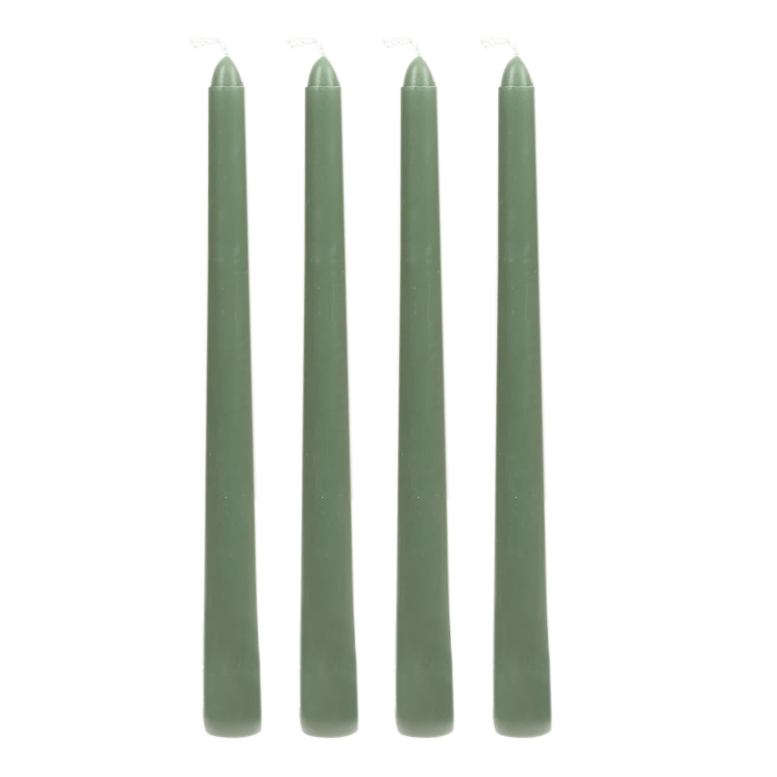 10-Pack Taper Candles Premium Wax Design Dusty Sage Green - Unscented Candles for Upscale Settings 10"